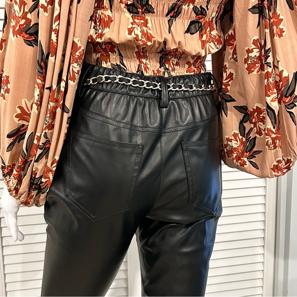 NWOT Vegan Leather Boot Cut Pants - Picture 8 of 16